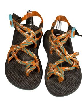 Chacos ZX2 Tunnel Tango Orange Teal Hiking Adventure Sandal 8 See Size Note